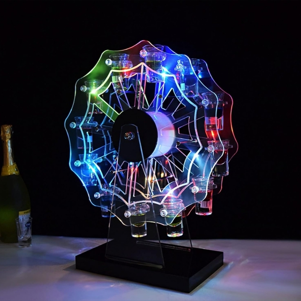 Shot Glass Ferris Wheel - LED Multicolor Lighted Display